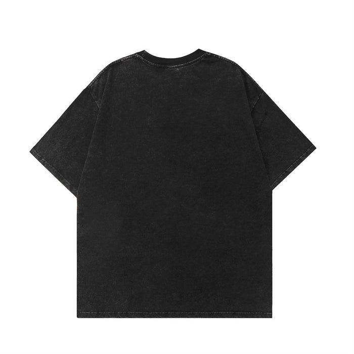 Flower Affixed Cloth Embroidered T-shirt