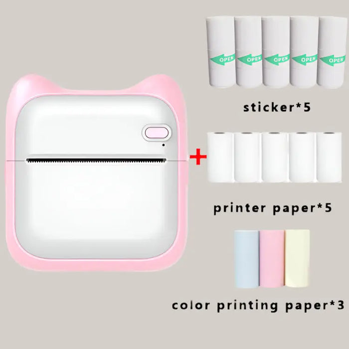New Pocket Wrong Thermal Printer Pink SetA