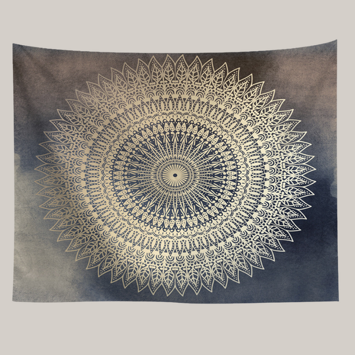 Floral Mandala Polyester Beach Towel