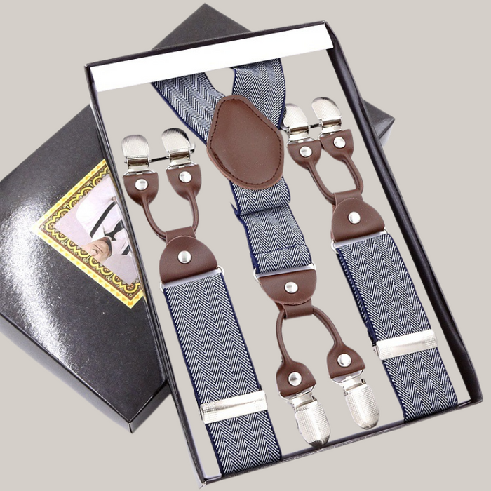 Men's Six Clip Jacquard Suspenders