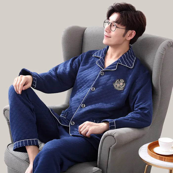 Middle-aged elderly pajamas Blue