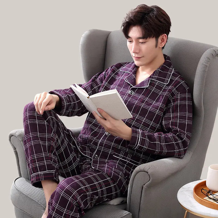 Middle-aged elderly pajamas Red