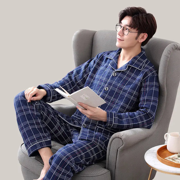 Middle-aged elderly pajamas Navy