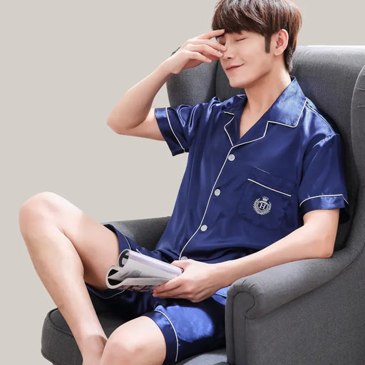 Summer men's pajamas Blue