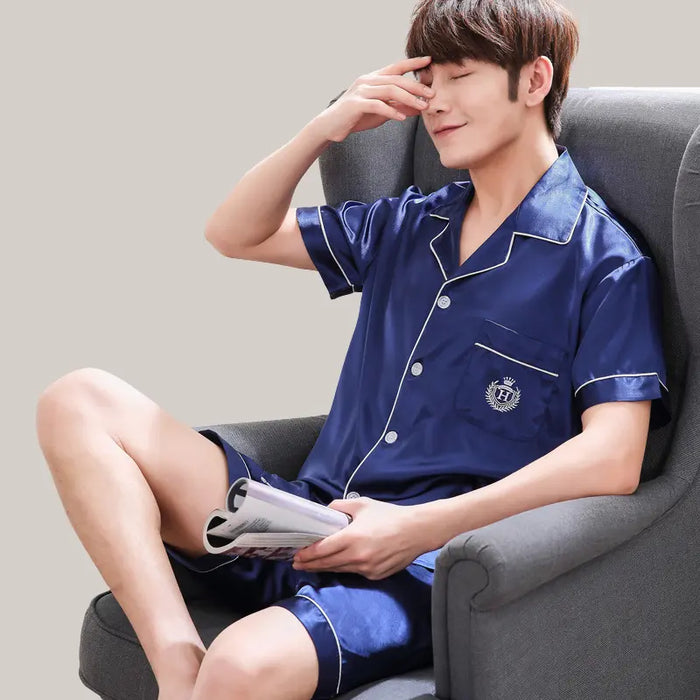 Summer men's pajamas Blue