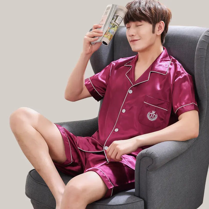 Summer men's pajamas Red