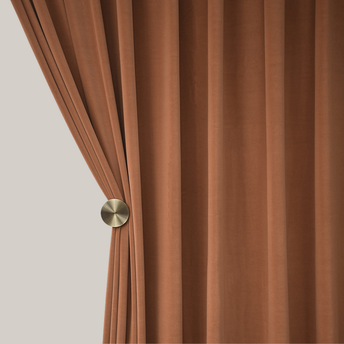 Solid-Color Flannel Room-Darkening Curtain Panel Coral4 2.5 M
