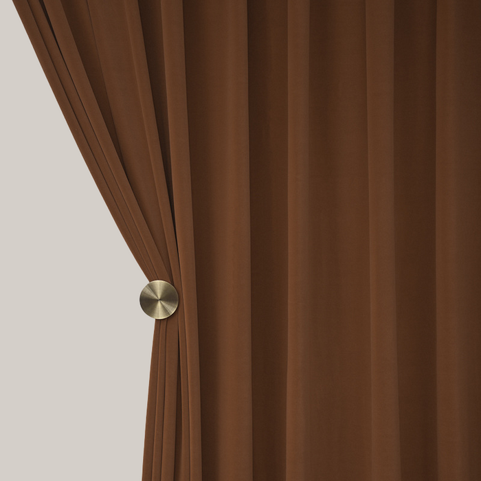Solid Color Retro Bedroom Blackout Curtains