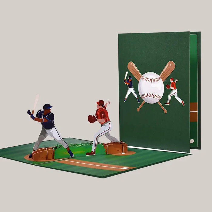 3D Sports Pop-Up Greeting Card – 3 Designs Baseball Match