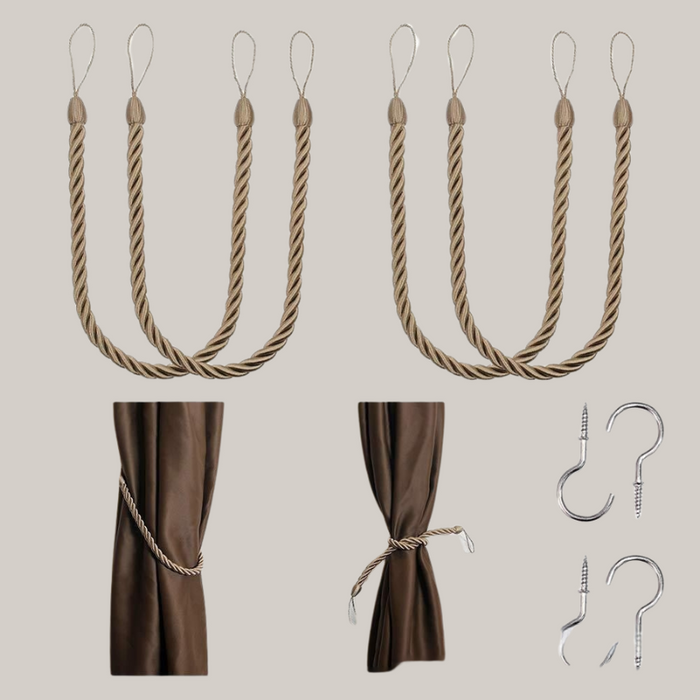 Modern Rope Curtain Tiebacks, Pair Z54
