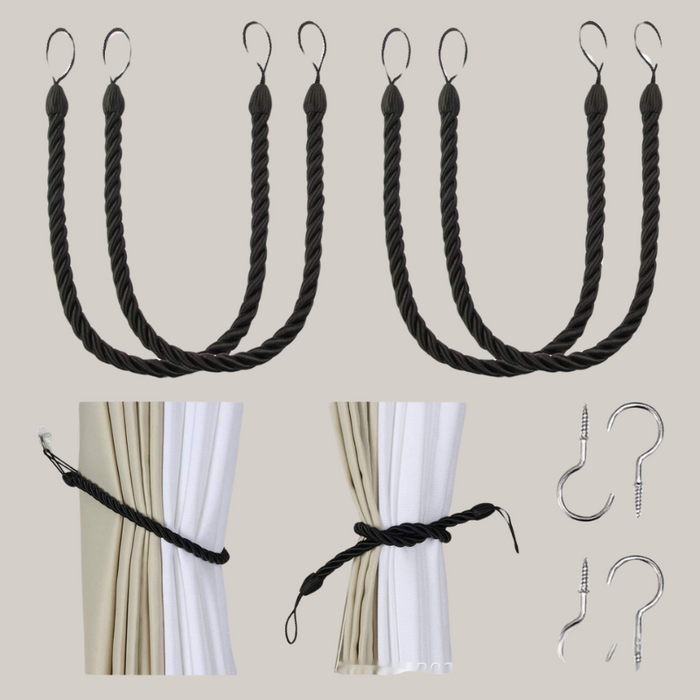 Modern Rope Curtain Tiebacks, Pair Z55