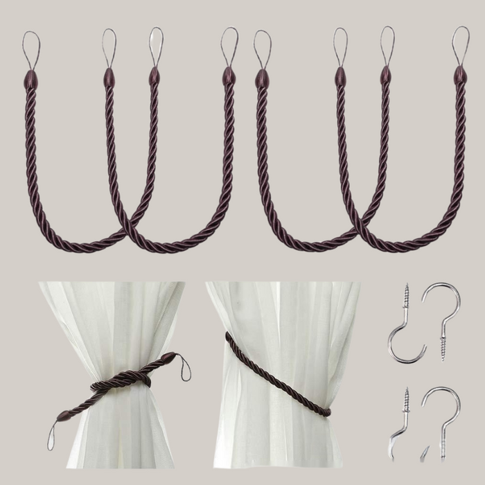 Modern Rope Curtain Tiebacks, Pair Z59