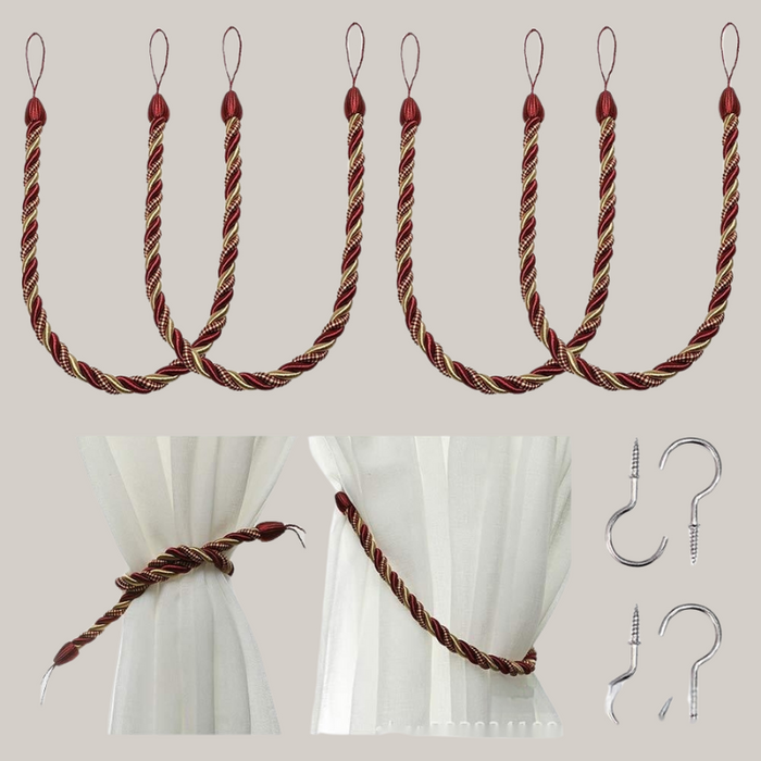 Modern Rope Curtain Tiebacks, Pair Z514
