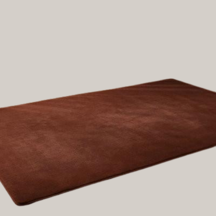 Solid-Color Three-Layer Non-Slip Area Rug BrownA 100x200cm