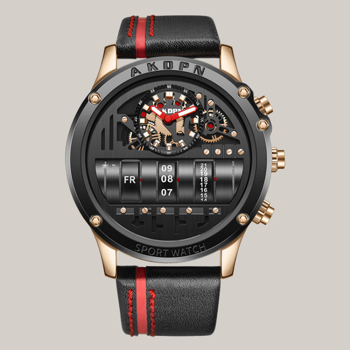 Uniquex Leather-Strap Watch