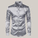 Satin Dress Shirts Silver