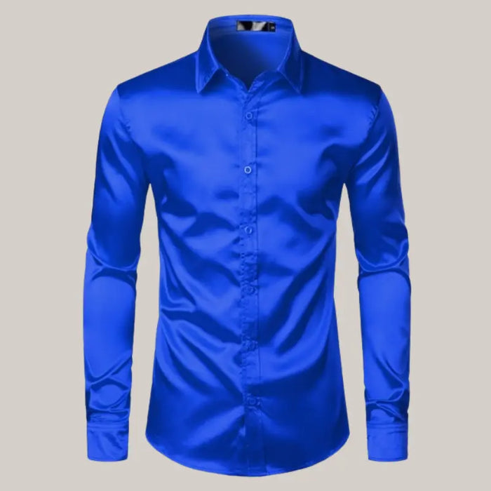 Satin Dress Shirts Royal Blue