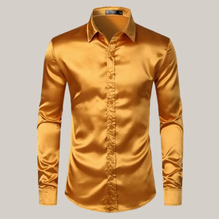 Satin Dress Shirts Gold