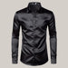 Satin Dress Shirts Black