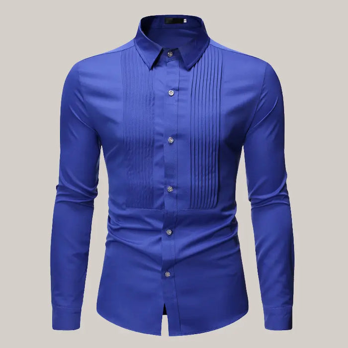 Royal Blue Wedding Tuxedo Shirt Blue