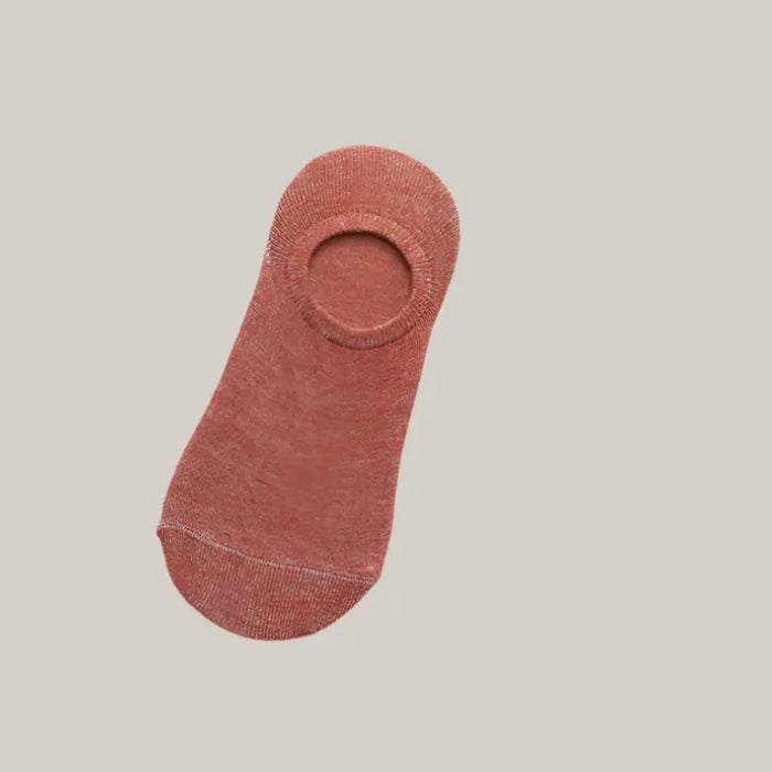 Socks Men And Women Solid Color Boat Socks Female Claret
