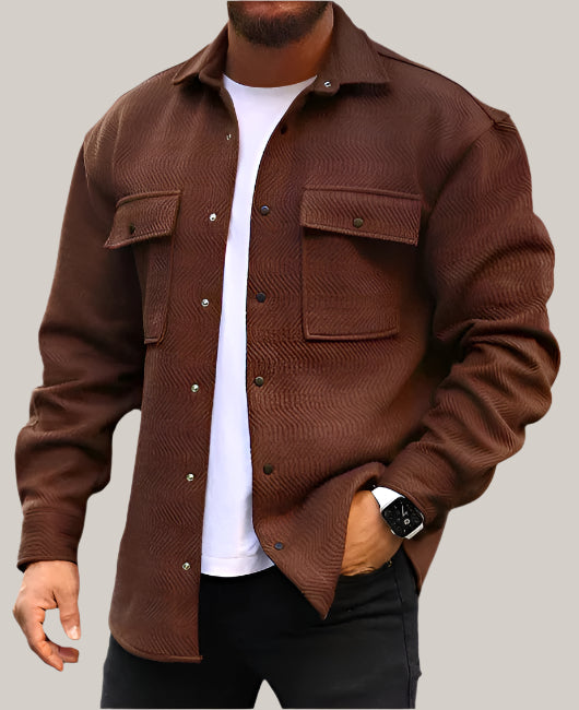 Coat Men Polo Collar Top