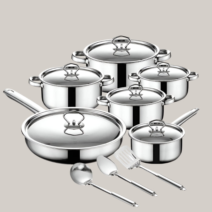 15-Piece Stainless Steel Non-Stick Cookware Set 15piece set