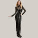 Sequins Women Maxi Dresses Gold