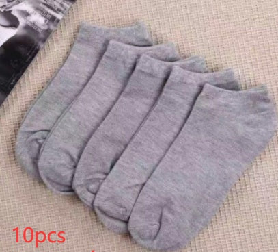 Black And White Gray Boat Socks