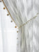 Light Luxury Polyester Curtain with Gold Beads