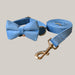 Blue Velvet Dog Collar and Leash Set Set B