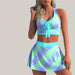 Split Swimwear Skirt Conservative Large Print Picture 4style