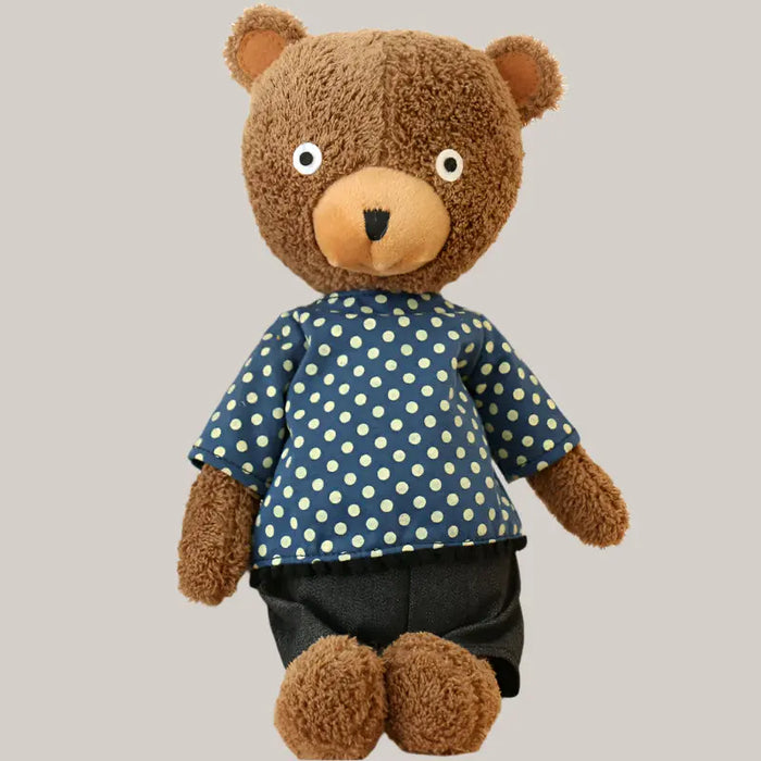 Patterned Teddy Bear Plush Toy – 23 to 73 cm, 7 Designs Wavedot brown