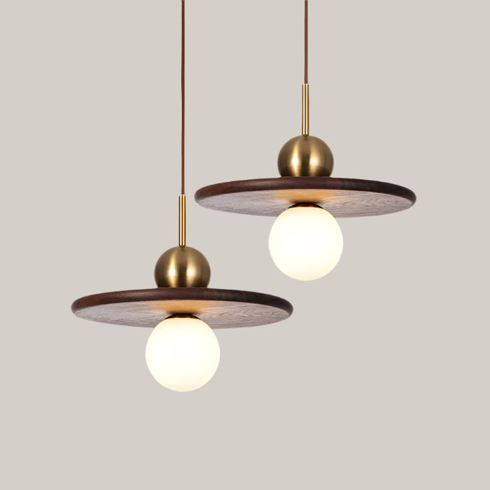 Nordic Walnut LED Dining Chandelier, 3000K
