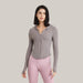 Hooded Running Workout Clothes Top Rose Gray