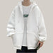 Mens Jackets Hooded Coats Casual Zipper White
