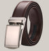Adjustable Holeless Leather Belt Maroon