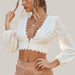 Sexy V Neck Cropped Women Tops