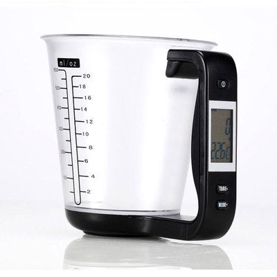 Battery-Powered Digital Measuring Cup Scale Black