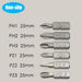 Anti-Slip Magnetic Hex-Shank Screwdriver Bit 25mm 6pc set