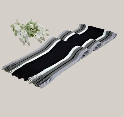 Men's Fringed Scarf for Autumn and Winter Black