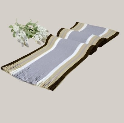 Men's Fringed Scarf for Autumn and Winter Light grey