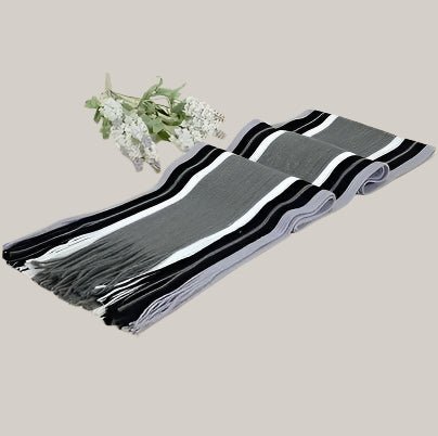 Men's Fringed Scarf for Autumn and Winter Gray