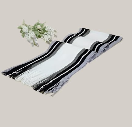 Men's Fringed Scarf for Autumn and Winter White