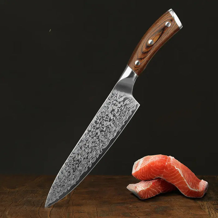 Damascus-Pattern Steel Kitchen Knife with Gift Box Western cloud pattern
