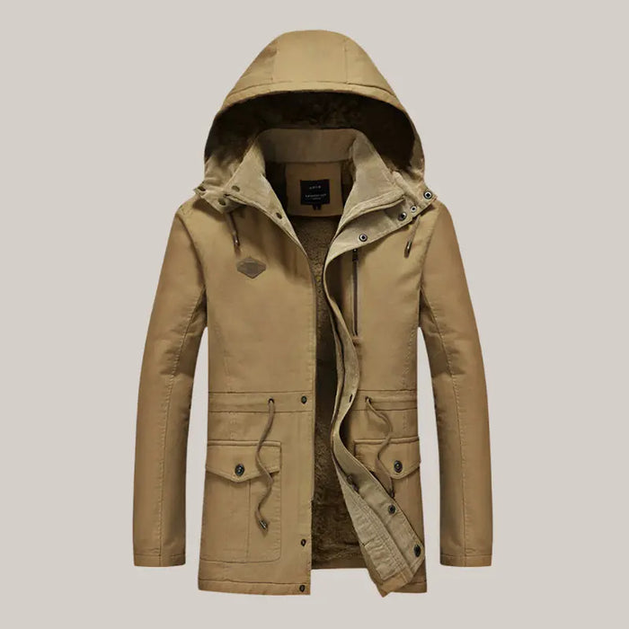 Fashion Thick Men Cotton Warm Jacket Khaki