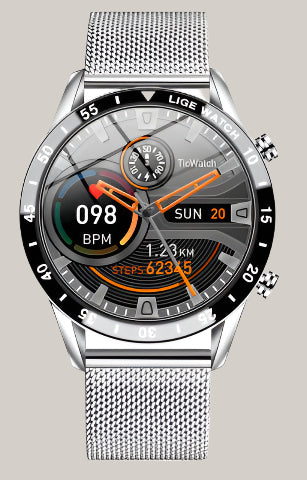 Smart Pedometer Heart Rate Watch Silver A 4pcs