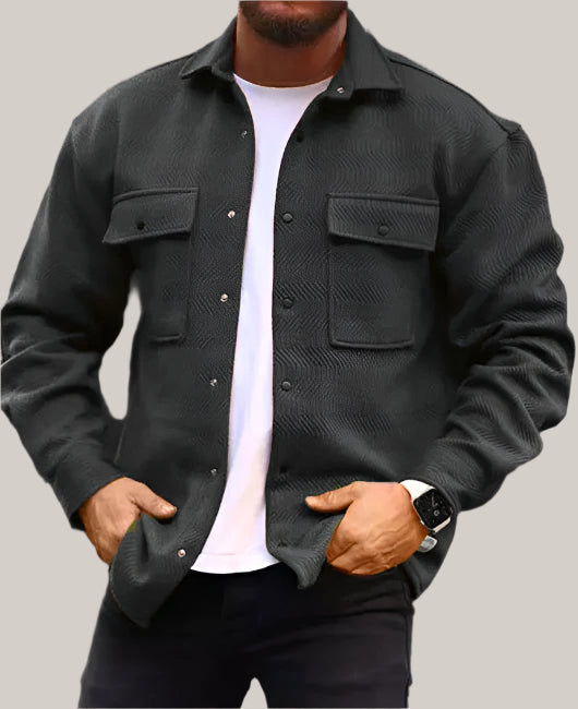 Coat Men Polo Collar Top