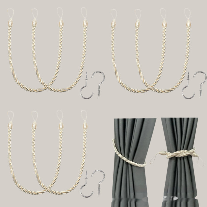 Modern Rope Curtain Tiebacks, Pair Z53