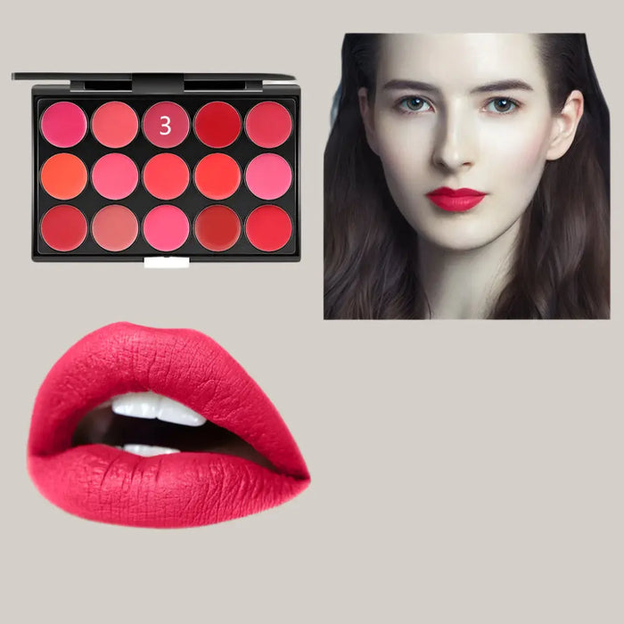 15-Color Lip Makeup Palette